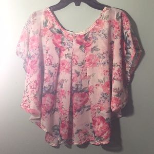 White Blouse, Pink Flowers